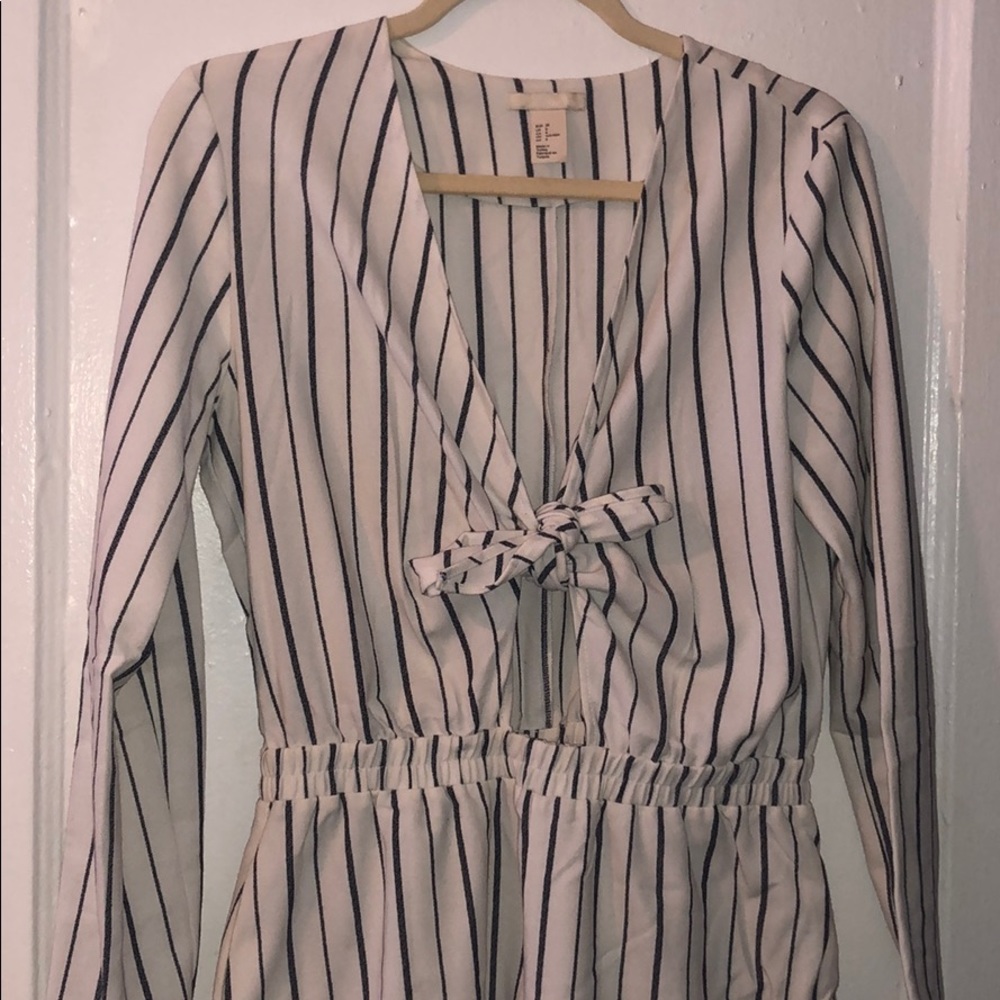 H&M Striped Linen Romper